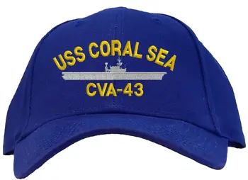 Spausdinti USS Koralų Jūros CVA-43 Išsiuvinėti Beisbolas Bžūp - Galimos 7 Spalvos Skrybėlę