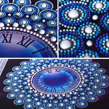 Specialios Formos Deimantų Siuvinėjimo Mandala gėlių Sieninis Laikrodis 3D Diamond Tapybos Kryželiu Žiūrėti Diamond Mozaikos Dekoro a128