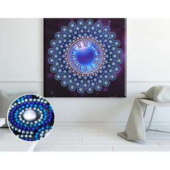 Specialios Formos Deimantų Siuvinėjimo Mandala gėlių Sieninis Laikrodis 3D Diamond Tapybos Kryželiu Žiūrėti Diamond Mozaikos Dekoro a128