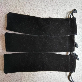 Specialių 50pcs dovana pen maišelį 3.5*17cm Juodo aksomo pen raišteliu pakuotės maišelis nemokamas pristatymas aksomo, juvelyriniai dirbiniai didmeninė krepšys