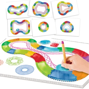 Spirograph Piešimo žaislai, Laisvas stilius Atkreipti Sukurti Dizaino Modelius Mokymosi Meno Dažai Dažymas Žaidimas Švietimo žaislai Vaikams