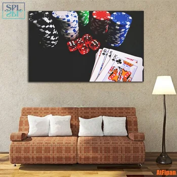 SPLSPL Neįrėminti Kazino Žetonų Pokerio Sienos Meno Vaizdą Hd Spausdinti Drobės Modernus Plakatas, Tapyba Namų Puošybai