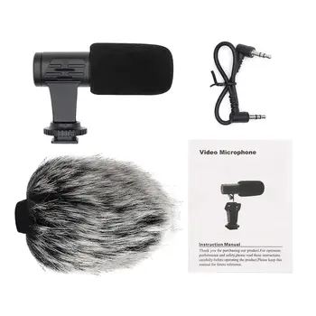 SQPP Portable Kamera, Mikrofonas, Triušio Plaukų Video Interviu Kryptinis Mikrofonas Įrašymo Mic su Shock Mount 