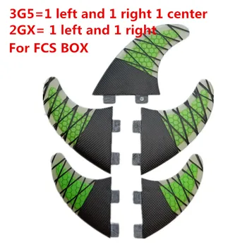Srfda BURLENČIŲ PELEKAI 5 vnt/set ATEITIES FCS FCS II Box NAUJAS SURF FIN SKEG stiklo ir anglies sup pelekai 3G5 +2GX dydžio žalios