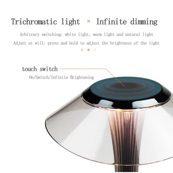 Staliukas Lempos Kristalų apsaugos akis USB įkrovimo smart touch jungiklis LED skaidrus kristalas kūrybos pritemdomi stalo lempa