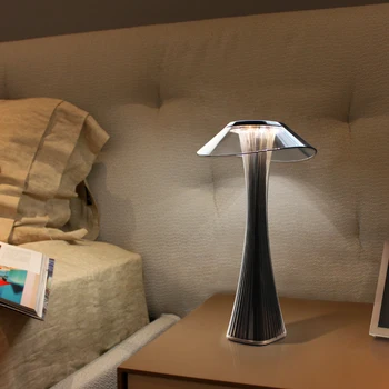Staliukas Lempos Kristalų apsaugos akis USB įkrovimo smart touch jungiklis LED skaidrus kristalas kūrybos pritemdomi stalo lempa