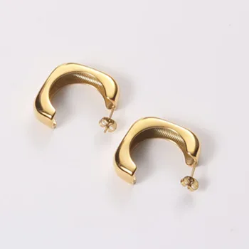Stambusis storio kvadrato hoopas auskarai moterims, nerūdijančio plieno, aukso spalvos minimalistinė elegancija hoopas auskarai mados 2020 m.