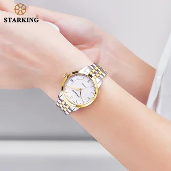 STARKING Automatinė Moterų Laikrodžiai Top Brand Prabangos Ponios Žiūrėti Auto Data Mechaninė Moteriška Suknelė Laikrodžiai Balta Relogio Feminino