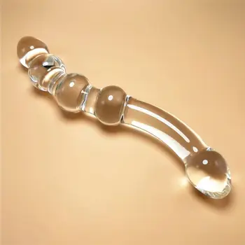 Stiklo Dildo Dirbtinės Varpos Kristalų Analinis Granulės Butt Plug Prostatos Masažas Masturbuotis Sekso Žaislas, skirtas Suaugusiųjų