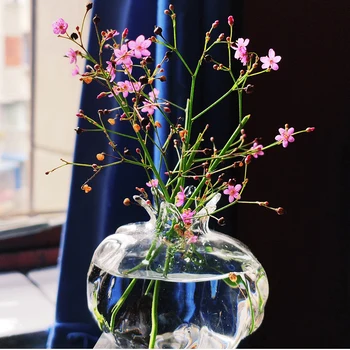 Stiklo vaza, Rankų darbo stiklinis vazonas Hydroponics Gėlių kompozicijų Amatų Darbastalio Apdaila Skaidri vaza namų puošybai