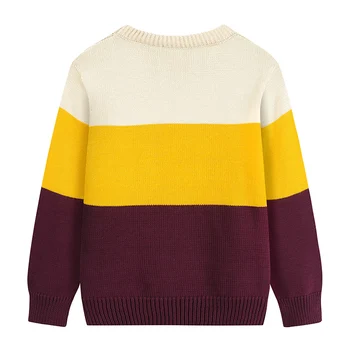 Storas Vaikų megztiniai medvilnės trikotažo berniukų megztiniai megztinis Kontrasto spalvų ilgomis rankovėmis berniukų viršutiniai drabužiai
