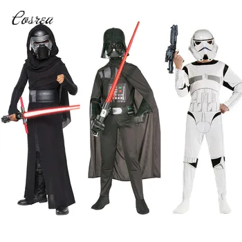 Storm Trooper Darth Vader Anakin Skywalker Rey Riteriai Ren Vaikų Cosplay Kostiumas Šalis Drabužių Žaliojo ir Kaukė