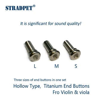STRADPET titano pabaigos mygtuką, tuščiaviduriai & soild tipas smuikui ir altui ryškių ir ginklą pilka