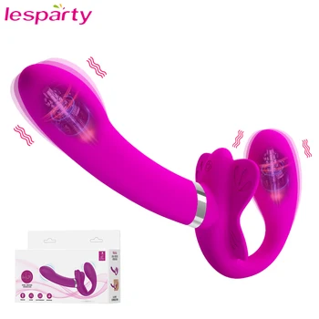 Strap-on Stebėjimo Dildo, Vibratoriai Moterims Dvigubo Įsiskverbimo Vibraciją Lesbiečių Erotiniai Žaislai Suaugusiųjų Sekso Žaislai Poroms