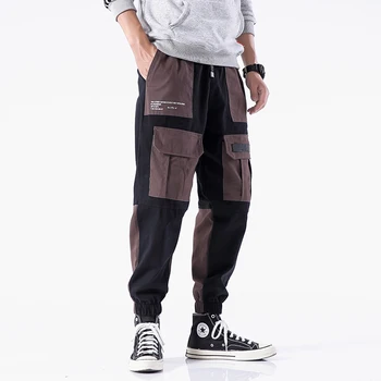 Streetwear 2020 Poilsiu Vyrų Juodos Haremo Kelnės Multi-pocket Kratinys Vyras Sweatpants Streetwear Atsitiktinis Hip-Hop Mens Krovinių Kelnės
