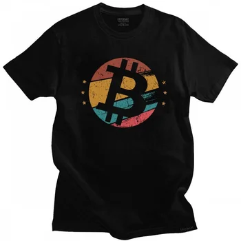 Streetwear Mens Derliaus Bitcoin Marškinėlius Trumpas Rankovėmis Medvilnės marškinėliai BTC Cryptocurrency Kriptografijos Marškinėliai Blockchain Tee Viršuje Drabužiai