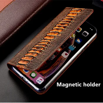 Stručių tekstūros natūralios odos dėklas atveju funda už Huawei Honor 8X Max/Huawei Honor 8X telefono dėklas kortelės lizdas hoder coque 