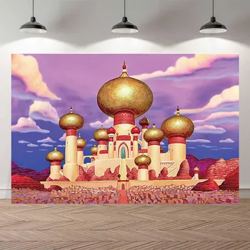Su Gimtadieniu Arabų Aukso Mečetė, Rūmai, Musulmonų Masjid Kūdikio, Vaiko Nuotrauka Fone Fotografijos Backdrops Vinilo Deco Reklama