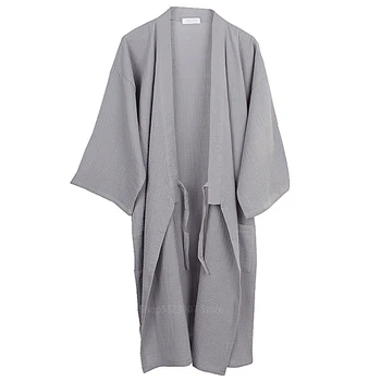 Suaugusiųjų Japonų Stiliaus Tradicinių Kiimoono Pižama Kietas Medvilnės Sleepwear Moterims, Vyrams Haori Yukata Chalatas Namų Drabužių