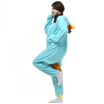 Suaugusiųjų Pižamos Gyvūnų Unisex Ančiasnapis Peris Kostiumai Onesies Monstras Cosplay Pižama Sleepwear