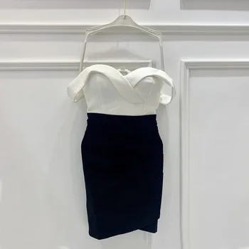 Suknelė 2020 naujas naktinis klubas apranga seksualus mados temperamentas low-cut slim fit Užtrauktukų Kelio Ilgis Office Lady