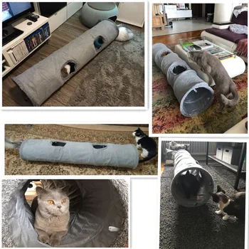 Sulankstomas Naminių Kačių Tunelio Patalpų Lauko Naminių Kačių Mokymo Žaislas Katė, Triušis Gyvūnų Suede naminių gyvūnų žaislai