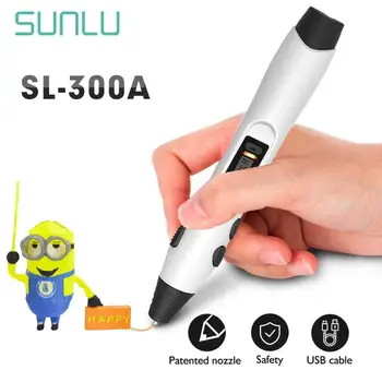 SUNLU Originalus 3D Spausdintuvą, Rašikliai SL-300A Už PLA PCL ABS Gijų 1.75 mm Pažangi 3D Rašiklis Vaikams Dooling Su LED Ekranas
