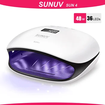 SUNUV SUN4 48W UV LED Lempos, Nagų Džiovintuvas Lempa LCD Ekranas Smart Fototerapija, UV Nagų Dailės, Manikiūro Įrankis Ponios Dovana