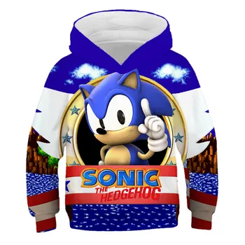 Super cool 3d Sonic hoodies paauglių mergaičių Drabužius Šeimos Mario, Sonic the Hedgehog Berniukai hoodies Rudenį Vaikų Palaidinukė Viršuje