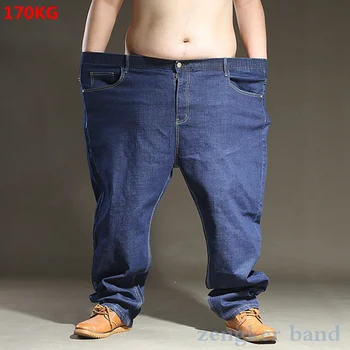 Super dydžio negabaritinių kelnes 350 svarų prarasti plius dydžio vyriški pants extra large dydis džinsinio džinsus 9XL10XL mėlyna Elastinga juosmens