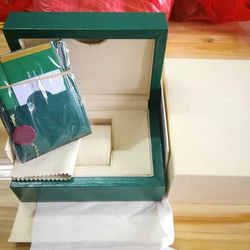 Super kokybė Žalia žiūrėti dėžutė su dokumentais korteles ir krepšiai Rolexable
