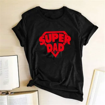 Super Tėtis Lettet Spausdinti Moterų/Žmogaus sportinius Marškinėlius, Tėvo Diena, Marškinėlius trumpomis Rankovėmis Juokinga Papa Dady Dovana Harajuku T-shirt Marškiniai Vyrai