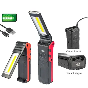 Super Šviesus COB LED Darbinis Šviesos Magnetinis pagrindas & Kablys USB Įkrovimo Pritemdomi Žibintuvėlis