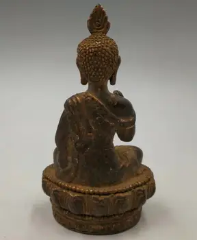 Surinkimo archaize žalvario Sėdėti lotoso Medicina Buda amatų statula