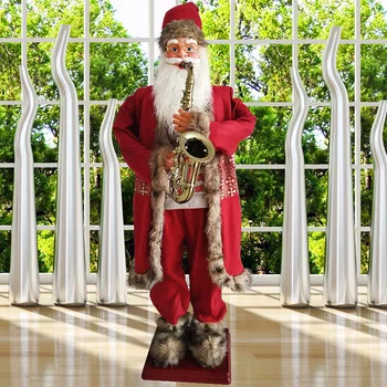 Sveiki atvykę didelis sukimo Santa Claus ir 5,9 pėdų aukščio, groti saksofonu, su elektros muzikos, didelis Santa Claus Šokių santa