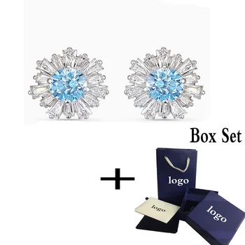 SWA SAULĖS mėlyna kristalų auskarai su intelektinės ir turtinga dizainas, taip pat pirmasis pasirinkimas dovanos įvairiomis progomis.