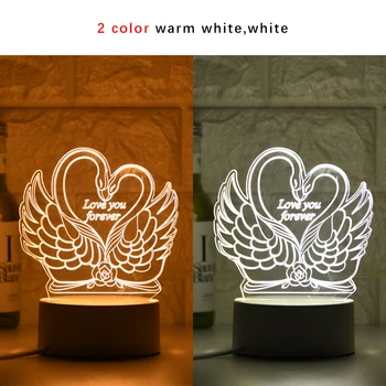 Swan 3D Lempos Kūrybos Naktį, Šviesos, Naujumo Iliuzija Naktį Lempos Iliuzija Stalo Lempa Namų Dekoratyvinės Šviesos ES/JAV