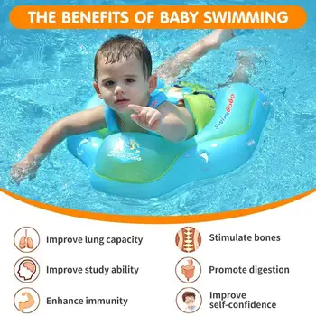Swimbobo Kūdikių Plaukimo Plaukti Vaikams Pripučiami Plaukti Žiedas Su Saugumo Paramos Apačioje Baseinas Priedai Mėlyna