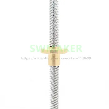 SWMAKER T8*2 švino varžtas 375 mm / 570mm švino trapecijos formos varžtas& žalvario, Vario veržlė varžtas lazdele Reprap Prusa 3D spausdintuvas