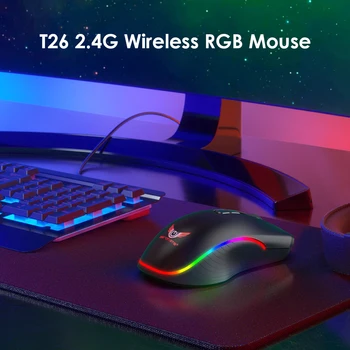 T26 2.4 GHz Wireless Gaming Mouse, USB, C Įkrovimo Optinės Pelės PC
