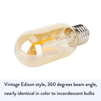T45 4W Edison E27 Vintage Retro Aukšto apšvietimas LED, COB Kaitrinė Lemputė Šiltai Baltos spalvos 220V Ruda Shell Lempa Už Baro Dekoras