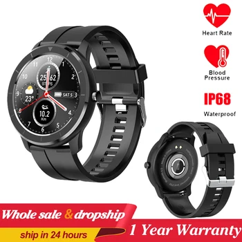 T6 Smart watch vyrų HD Visą raundą Ekrano IP68 Vandeniui Pritaikyti Žiūrėti veido Smartwatch Ilgai veikiant Budėjimo režimu, Skirta 
