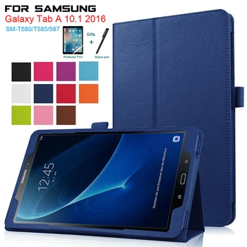 Tab 10.1 T580 T585 Flip Case For Samsung Galaxy Tab A6 10.1 2016 SM-T580 SM-585 PU Odos Stendas 