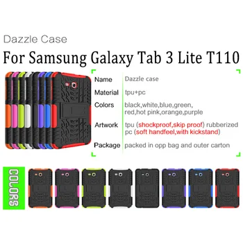 Tablet Case for Samsung Galaxy Tab 3 lite Tab 7.0 E T110 T111 SM-T111 T113 SM-T113 T116 Laikiklis Apsauginis Apvalkalas Odos Padengti Rubisafe