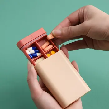 Tabletes Box Kameros Laikymo Tablečių Dėžutė Nešiojamų Šešių Skyrių Medicina Dėžutę Papildyti Vitamino Kelionės Išpilstymo Tablečių Dėžutės