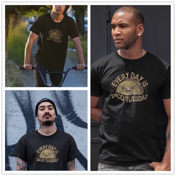 Taco Marškinėliai KIEKVIENĄ DIENĄ YRA TACO ANTRADIENIS T-Shirt Spausdinti Trumpas Rankovėmis Tee Marškinėliai Medvilnės Įdomus Atsitiktinis Žmogus 5x Marškinėlius