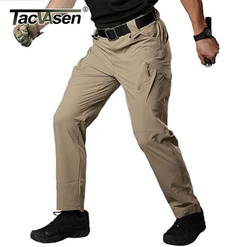 TACVASEN Tactical Kelnes Vyrams Vasaros Quick Dry Multi-kišenės Karinei Pramonei Lengvas Ruožas Krovinių Darbo Žygis Kelnės Kelnės 40