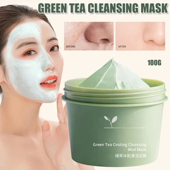 Taikyti 100g žalioji arbata purvo kaukė giliai drėkina ir drėkinantis pašalinti spuogai ir veido blackhead giliai valanti odos priežiūra