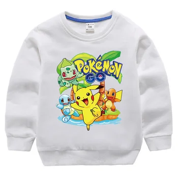 Takara Tomy Pokemon Pikachu marškinėliai ilgomis Rankovėmis Medvilnės Vaikų Palaidinukė Kūdikių Berniukų, Mergaičių Paltai Viršūnes Hoodies Drabužiai