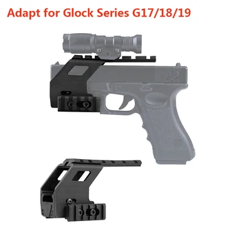 Taktinis Pistoletas Plastiko Polimerų Bazės Quad Picatinny Rail Akyse Lazerio apšvietimas taikymo Sritis tvirtinimas Glock 17 19